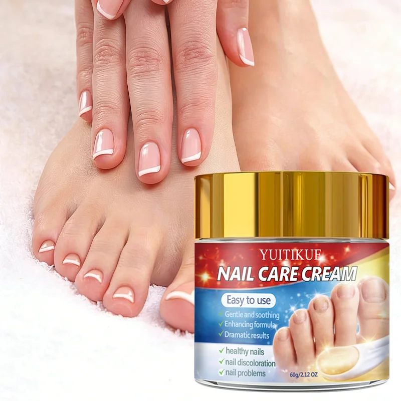 Crema Reparadora de Uñas YUITIKUE - Fórmula Mejorada, Penetración Profunda para Uñas de Manos y Pies Fuertes y Saludables 60g