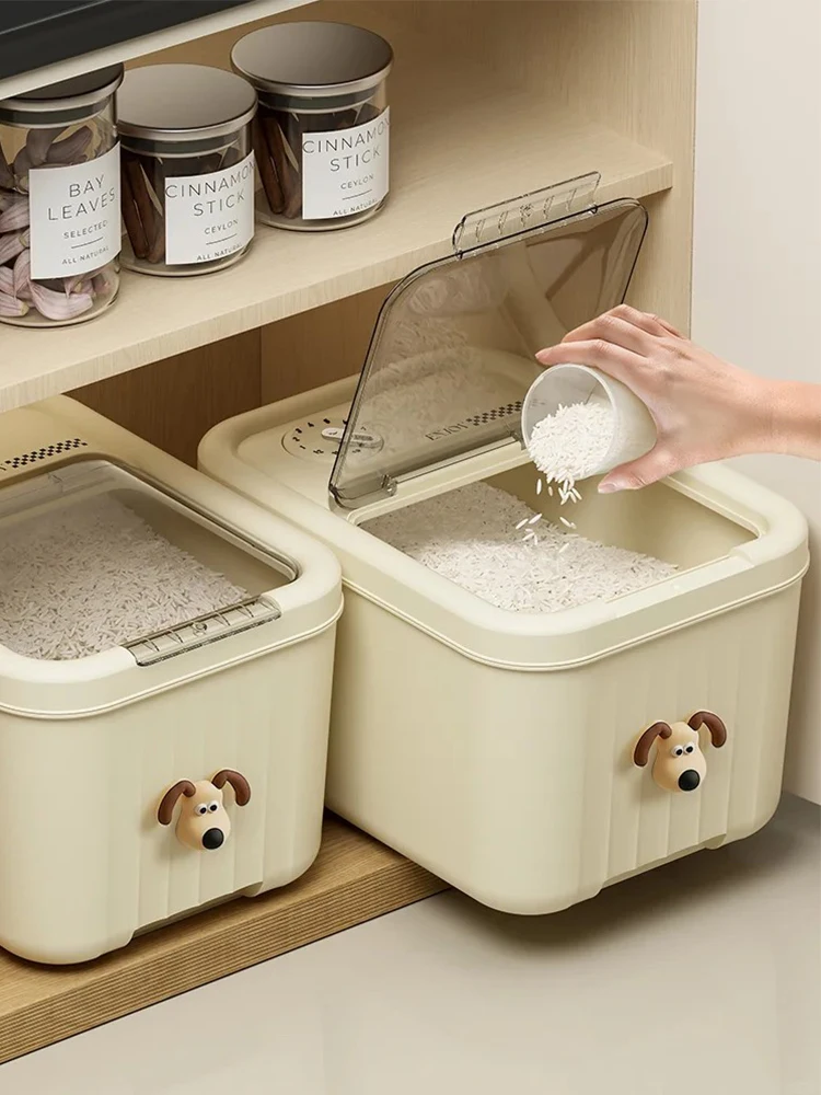 

Sed Flip-Top Rice Buet Moisture Proof Bug Repellent Large Capaci 5L+ Kitchen Storage Container for Rice And ains