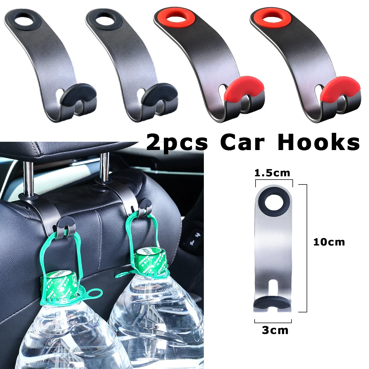 

Universal Auto Seat Headrest Hook 2pcs Storage Hanger Car Vehicle Back Seat Organizer Holder Car Interior Accessories