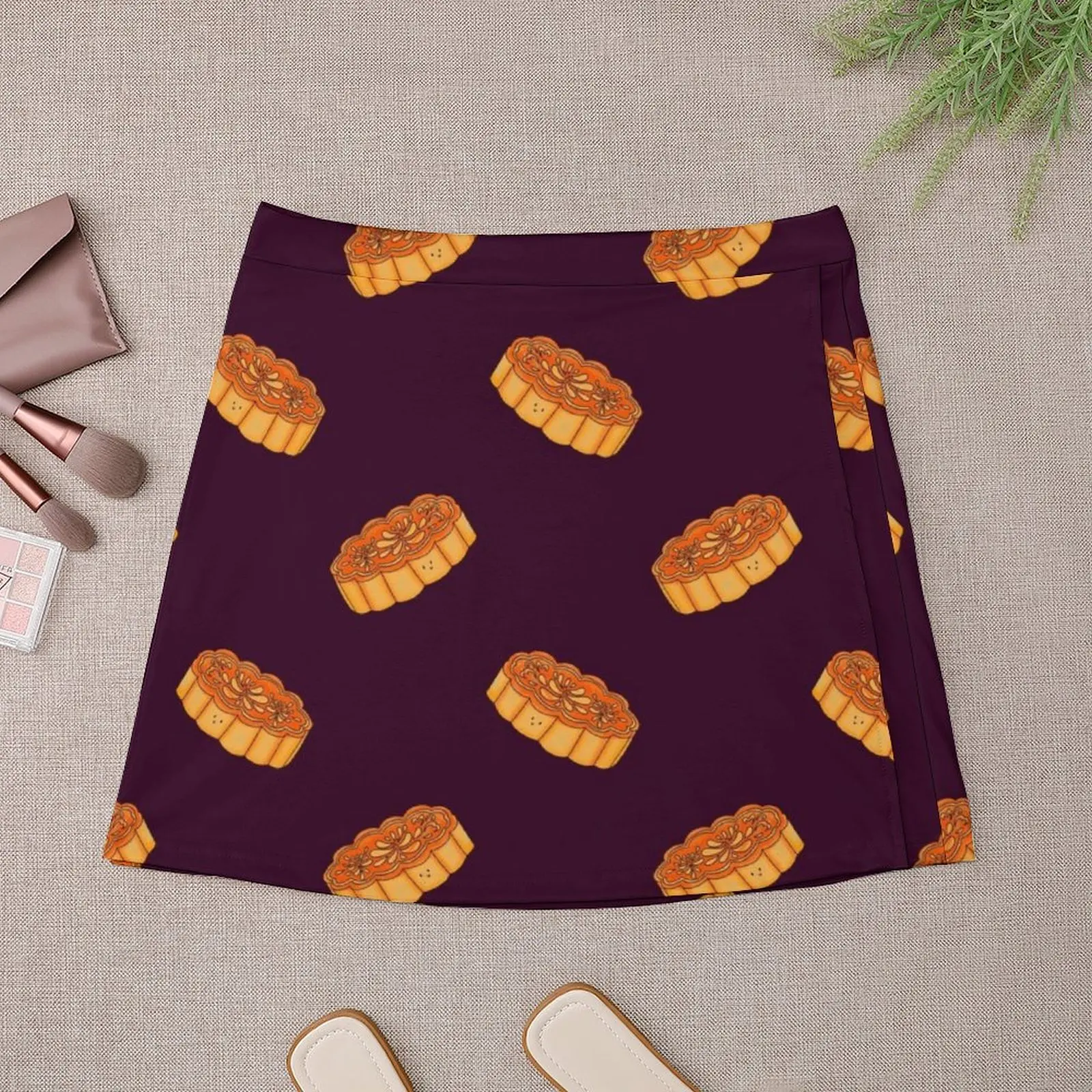 Round Round Mid Autumn Mooncake Mini Skirt night club women Women skirts Female dress Skirt shorts Mini Skirt