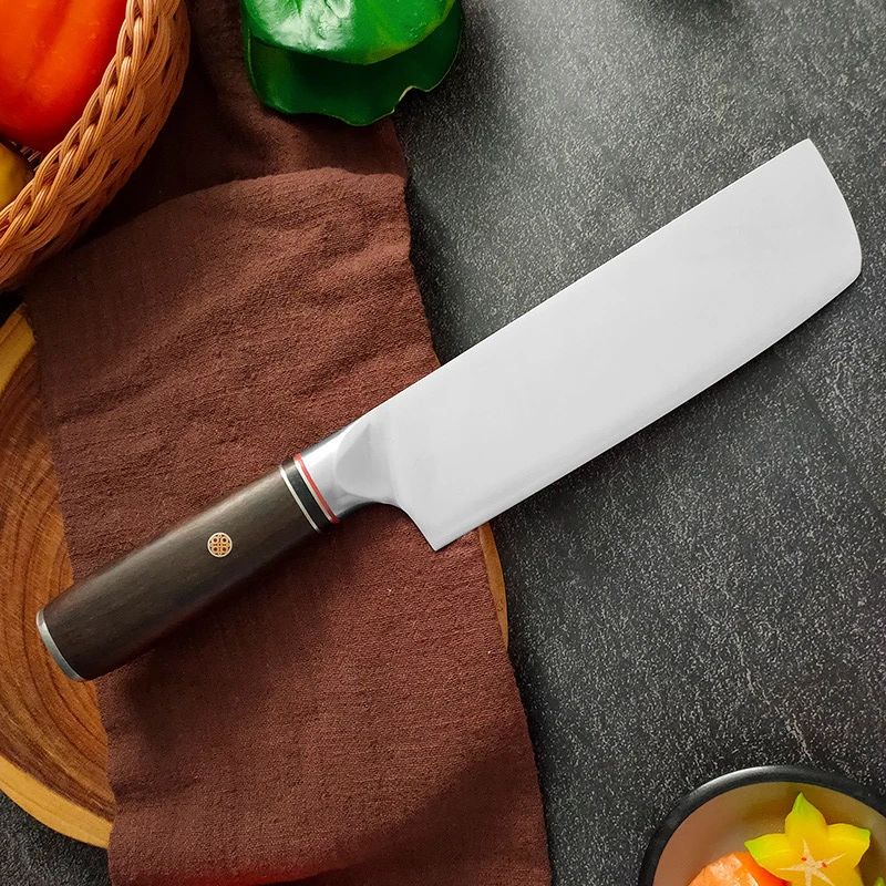 7 Inch Petty Knife 3-layers Clad Steel 10Cr15CoMov Blade Nakiri Chef Cleaver Meat Slicing Vegetables Japanese Kitchen Knife