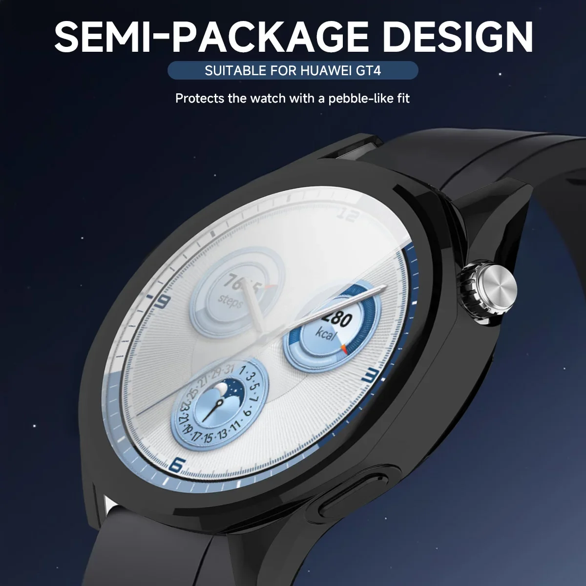 حافظة لهاتف هواوي ساعة GT 5 46 مللي متر واقي شاشة من الزجاج المقسى ومصد حماية صلب للكمبيوتر الشخصي ملحقات غطاء هواوي GT5 46 مللي متر