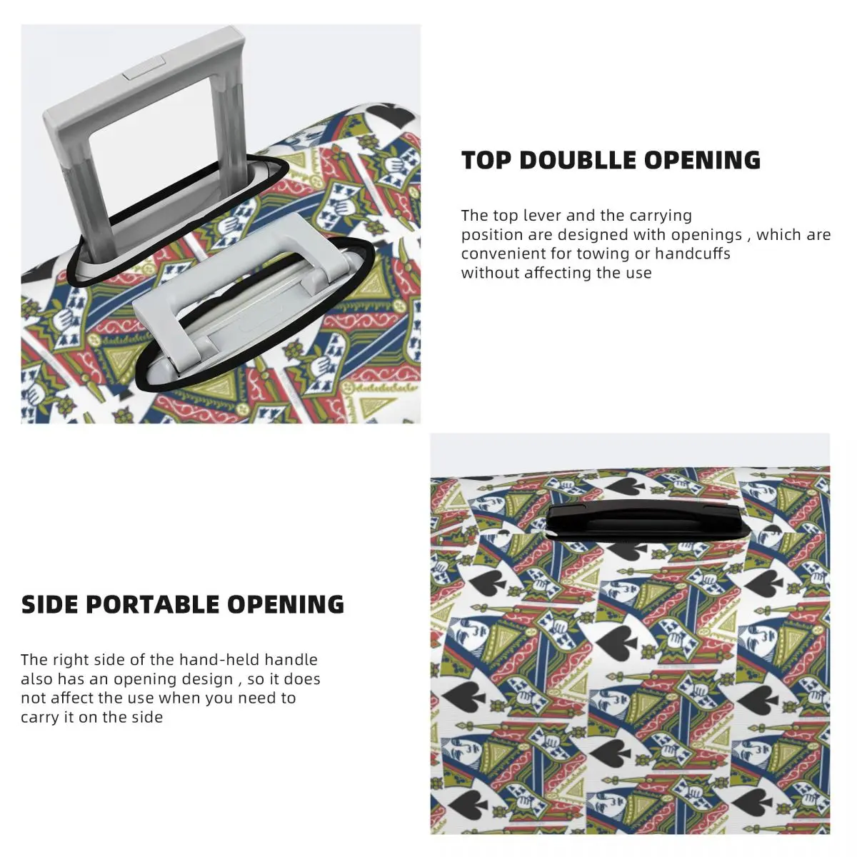 Naipes - Queen Of Spades Funda protectora para maleta Fundas protectoras elásticas para equipaje de viaje para 18-32 pulgadas