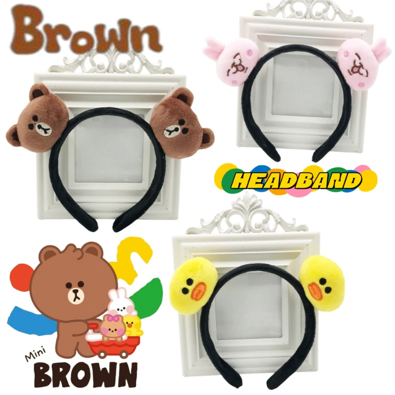 

Двухмерная повязка на голову LINE FRIENDS Brown Cony Sally, милая и очаровательная, для девочек, стильная, красивая, заколка для волос, изысканный подарок.