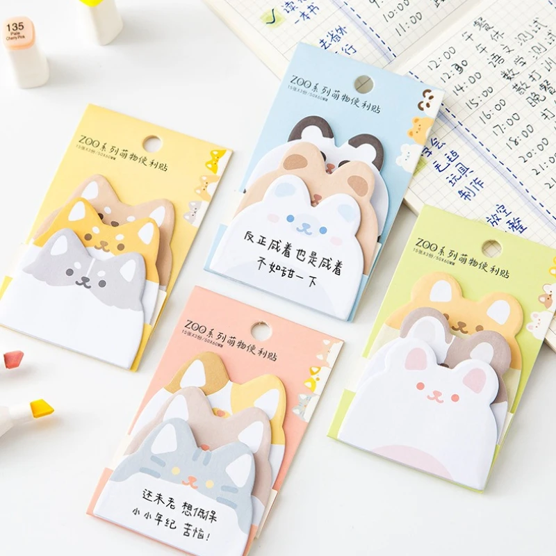 

Cartoon Special Convenience Wrong Three Sticker Note Times Message Cute Label Sticker Memo Pad School Supplies Lovely Office