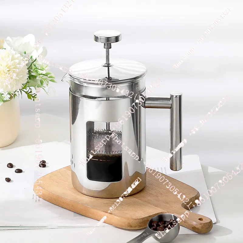 

steel heat-resistant glass French press pot coffee hand brewed French filter press pot tea filter coffee utensil 1000ML