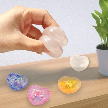 색상 변경 하트 스퀴즈 장난감, 스팽글 사랑 피젯 장난감, 퀴시 핀치 반죽 장난감, 스트레스 해소 장난감, 아이 파티 호의, 1PC