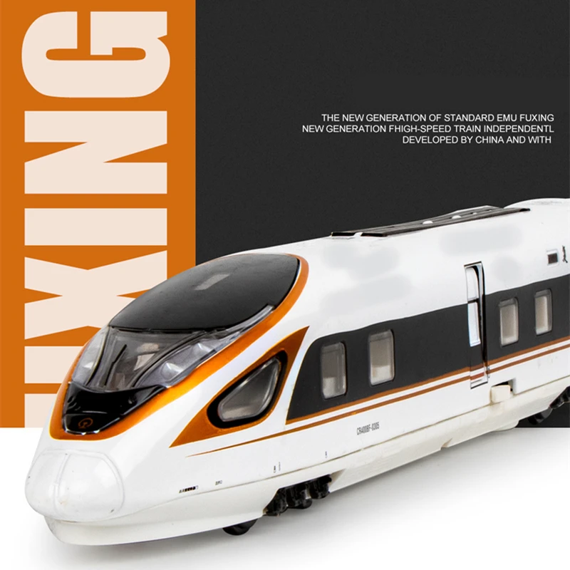 Alloy High-speed Train Model Diecast Metal Rail Electric High-speed Train Metro Vehicles Car Model Sound and Light Kids Toy Gift