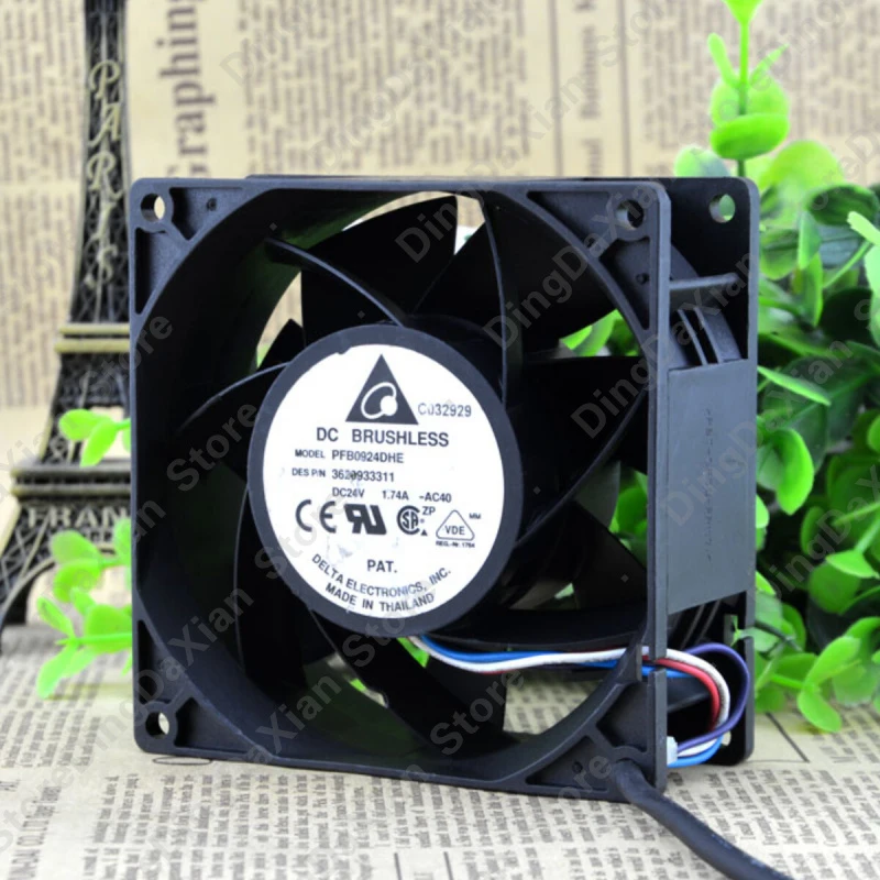 X For DELTA PFB0924DHE | 24V 1.74A | 9CM | Violent High Wind Industrial Cooling Fan 1PCS