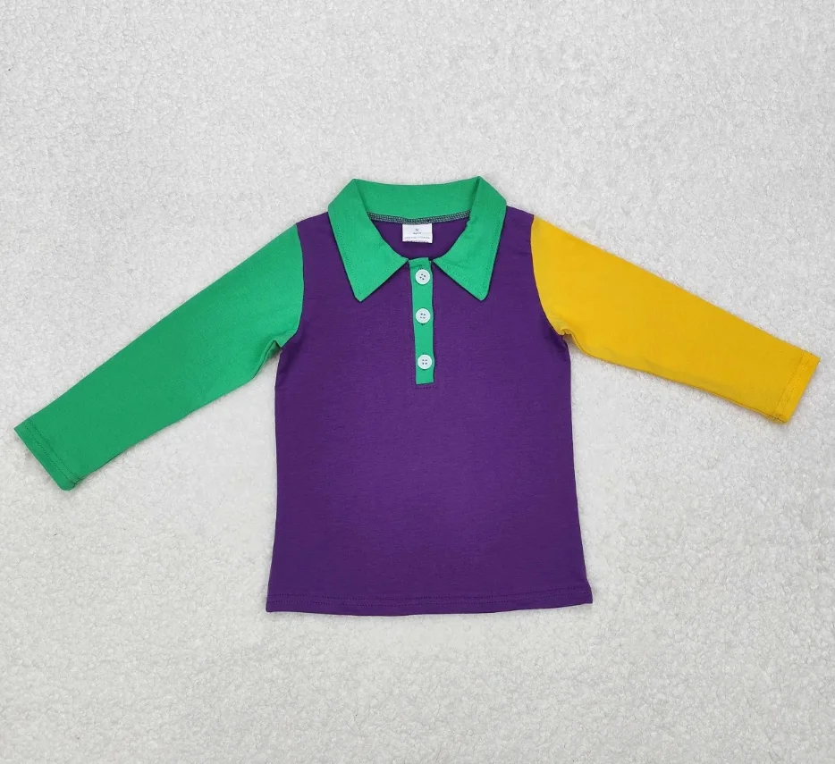 

Children Long Sleeves Mardi Gras Infant Kids T-shirts Baby Boy Shirt Toddler Cotton Pullover