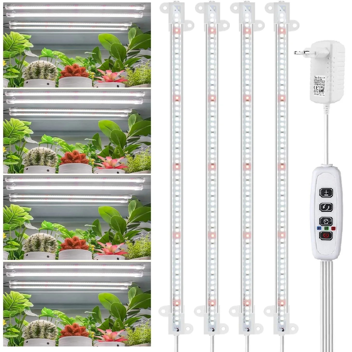 

Museluce Grow Lights for Indoor Plants, 72 LEDs Full Spectrum Grow Lamp,Auto 3/9/12H Timer, 34-160cm Height Adjustable