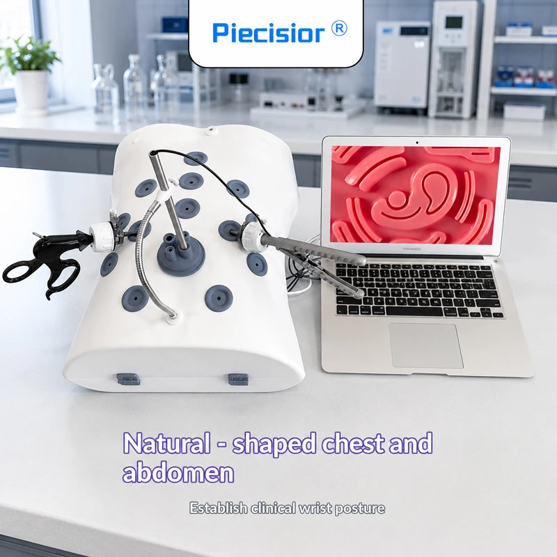 Laparoscopic training simulator comes with a display screen, a high-definition endoscope, and four instruments.