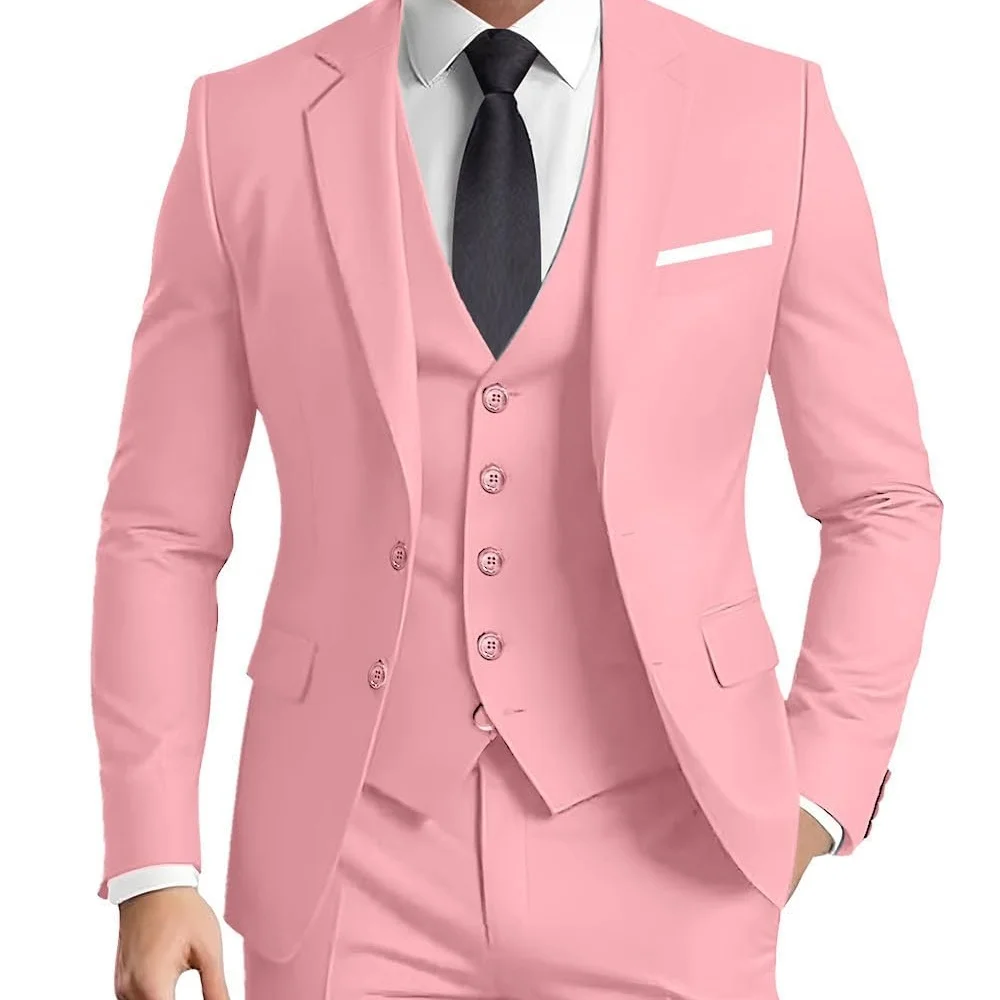 بدلة تيرنو باللون الأخضر للرجال مع طية صدر السترة من 3 قطع مجموعة رسمية (سترة وسراويل سترة) لمناسبات الحفلات المنزلية