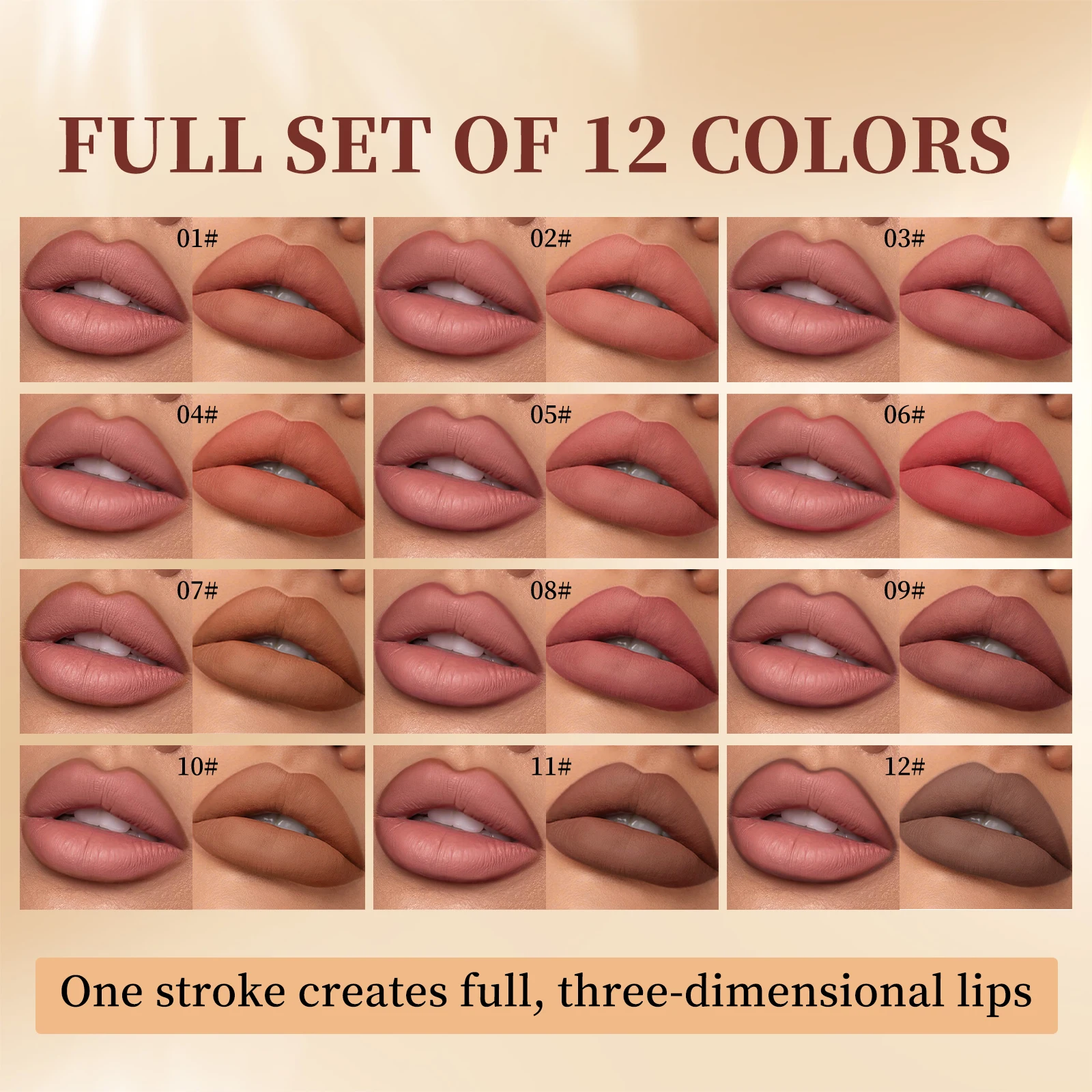 QIBEST 12 Colors Matte Lipstick Lipliner Pen Makeup Sets Waterproof Lasting Lip Liner Pencil Contour Lipstick Pen Lip Cosmetics
