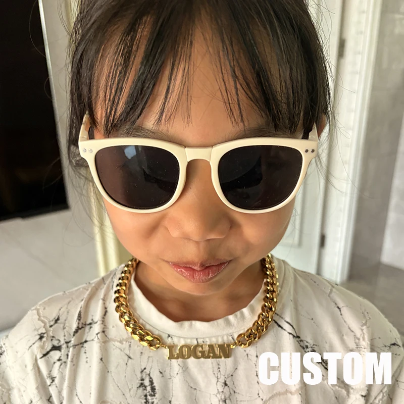 

Модное индивидуальное ожерелье из нержавеющей стали с кубинской цепочкой из нержавеющей стали 1,2 см для детей, ювелирные изделия в стиле хип-хоп, подарок на день рождения