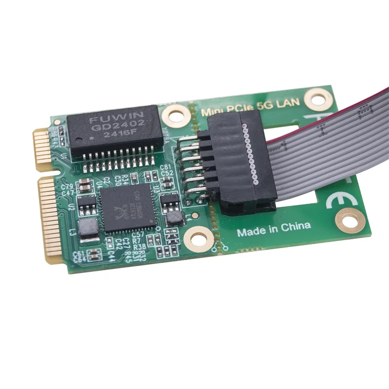 การ์ดเครือข่าย 5Gb Mini PCI Express ถึง RJ45 Com พอร์ต 100Mbps/1G/2.5G/5G Gigabit Ethernet Adapter RTL8126 ชิป Lan การ์ด NIC สําหรับ PC