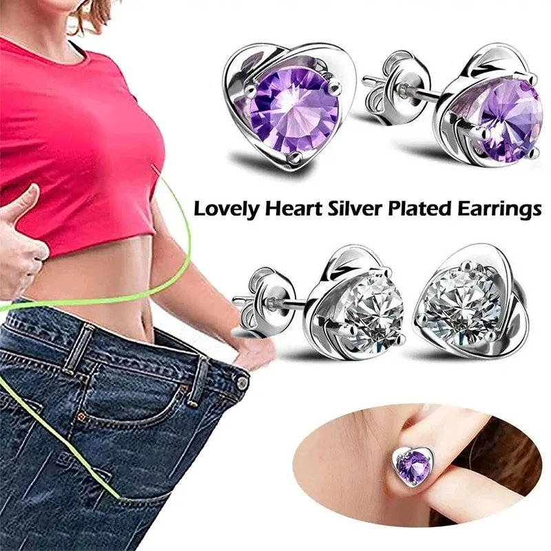 Therapy Energy Slimming Stud Earrings Weight Loss Ear Stud for Women Acupressure Health Care Magnetic Therapy Fitness Jewelry