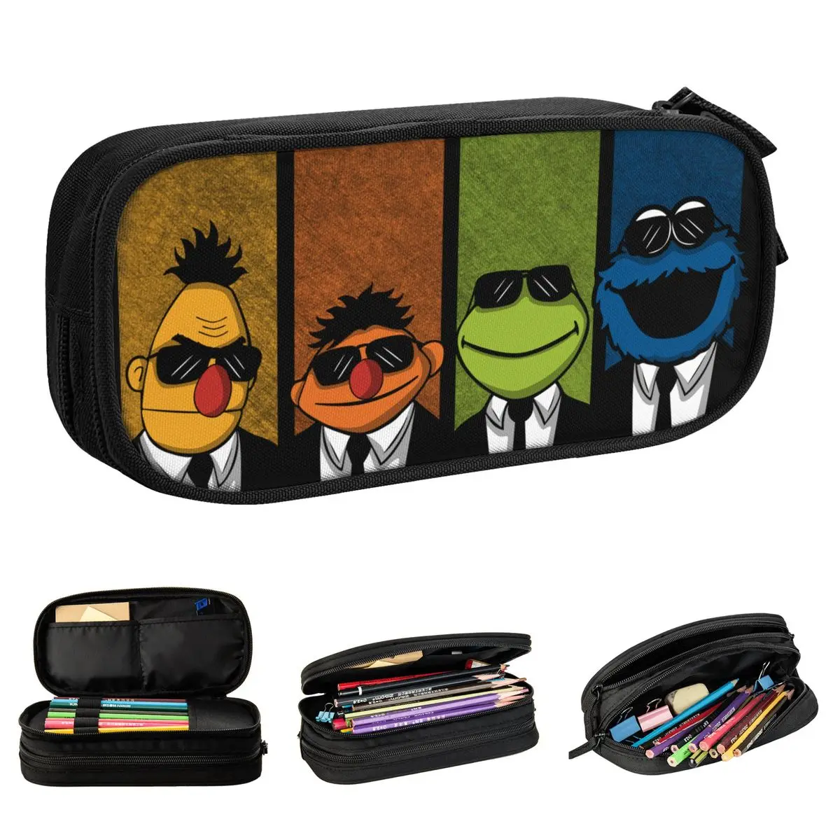 Fashion Cookie Monster Reservoir Muppets Pencil Case Pencilcases Pen Box for Student Big Capacity Bag Students School Stationery