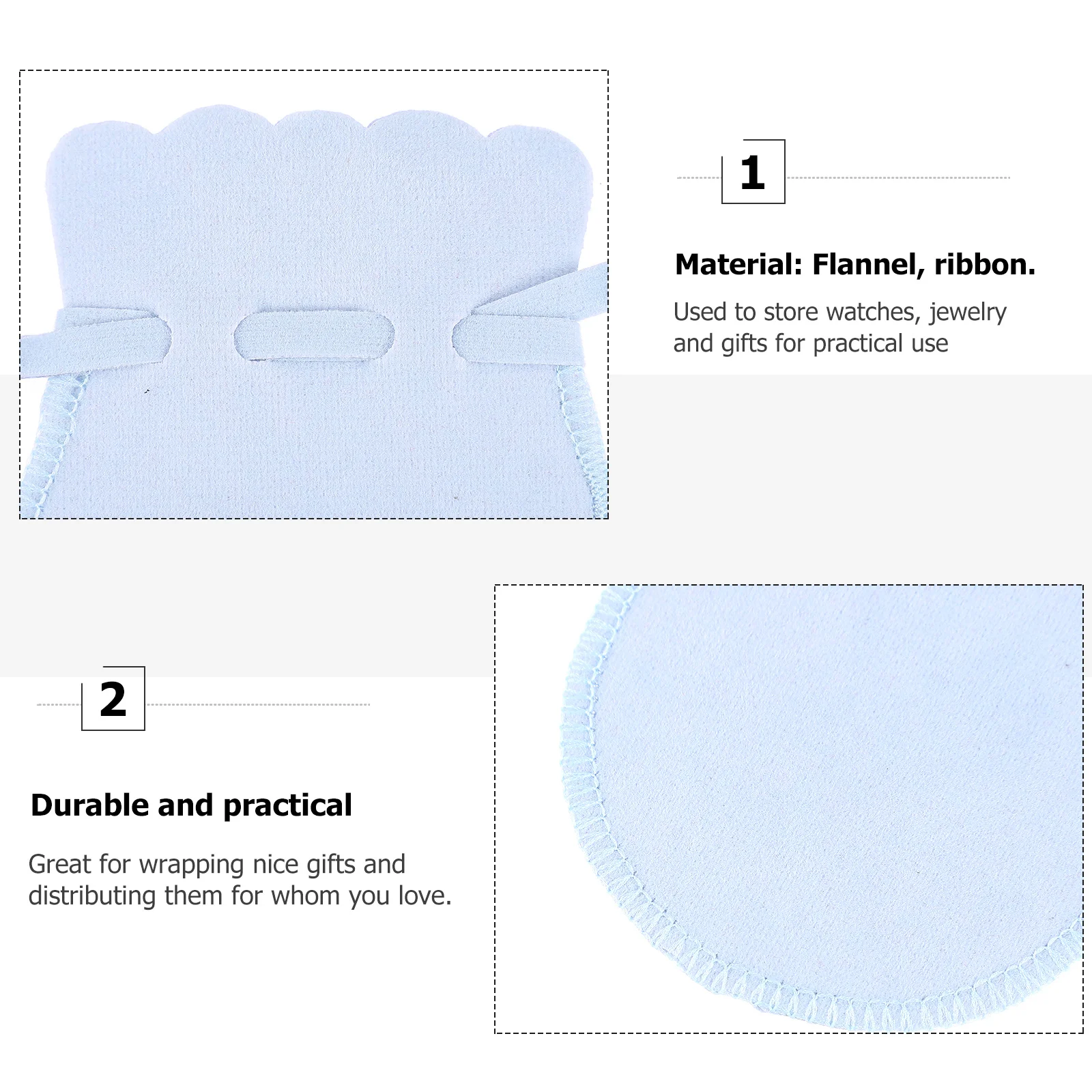 

20Pcs Premium Flannel Gift Pouch Sky-Blue Drawstring Bag Portable Jewelry Organizer Sky-Blue Gift Bag Flannel Candy Handbag