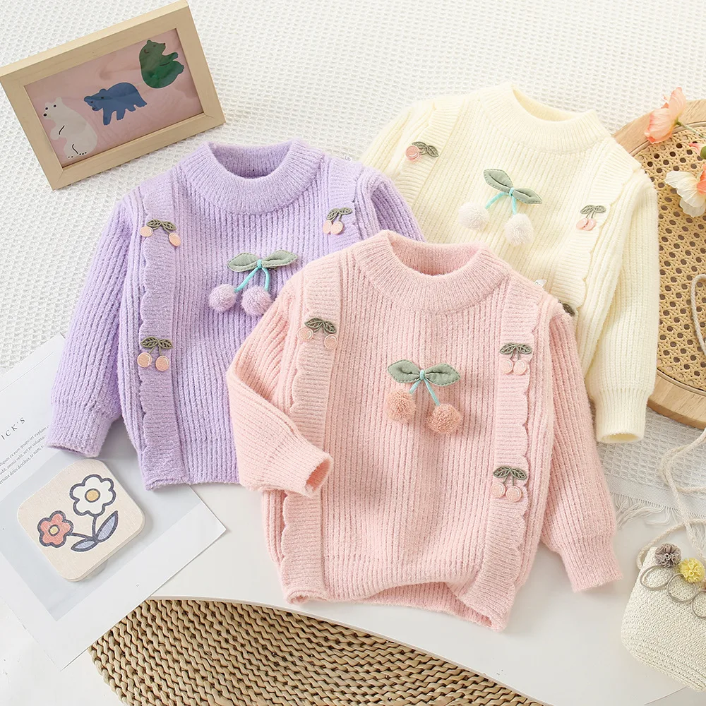 

Girls Woolen Jersey Sweaters Spring Autumn 2025 Children's Clothes Knitted Outerwear For Baby Girls Tops Outfits Kids Costume 6Y