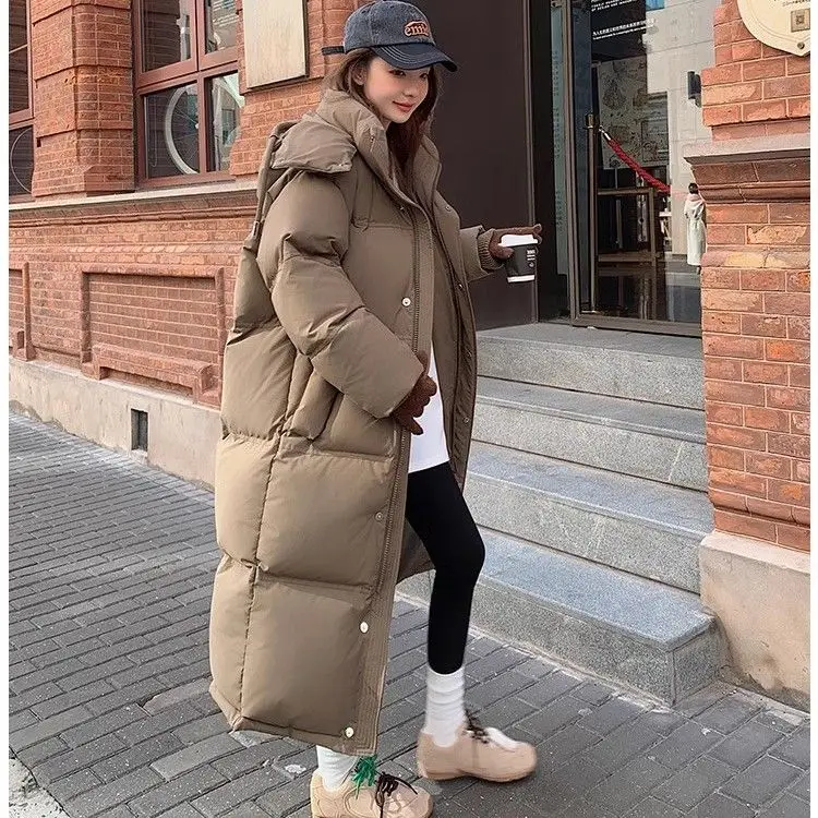 Piumino invernale da donna nuovo per pendolarismo, piumino spesso caldo con cappuccio antivento