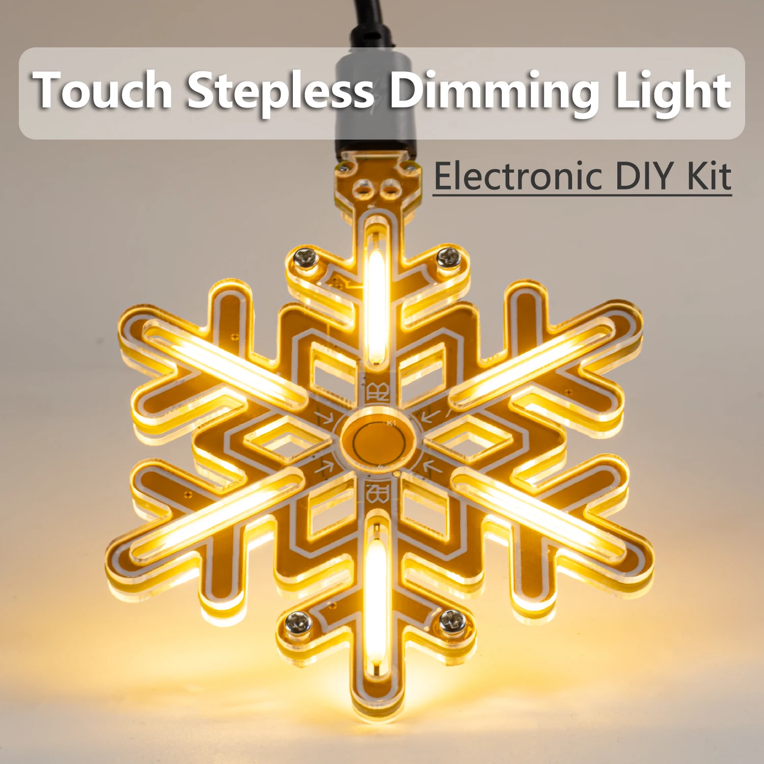 Snowflake Light Touch Stepless Dimmable DIY Kit Handmade Electronic Welding Circuit Board Dream Night Light