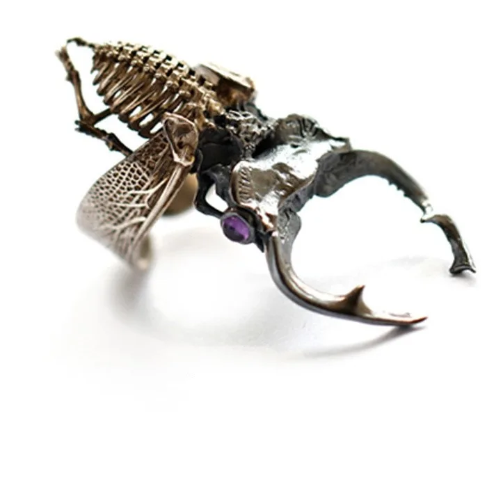 Creative Retro Deep Mountain Shovel Armor Handmade Insect Opening Punk Ring Outdoor Portable EDC Tool