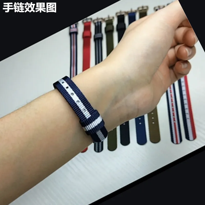 Wholesale single-layer nylon band 10.12.13.14.15.16.17.18.19 MM nylon bracelet