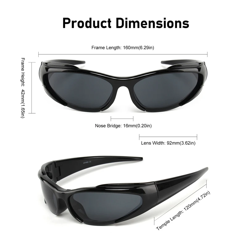 Lunettes De Soleil Sport Polarisées Y2K Rétro - Protection UV400 Homme Femme