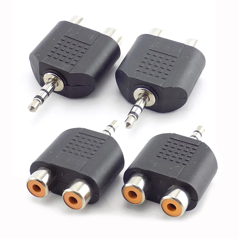 

3.5 mm Jack Stereo AUX male to 2 RCA Female Audio Cable Adapter for Computer Speaker Earphone Headphone Y Splitter Connector C6