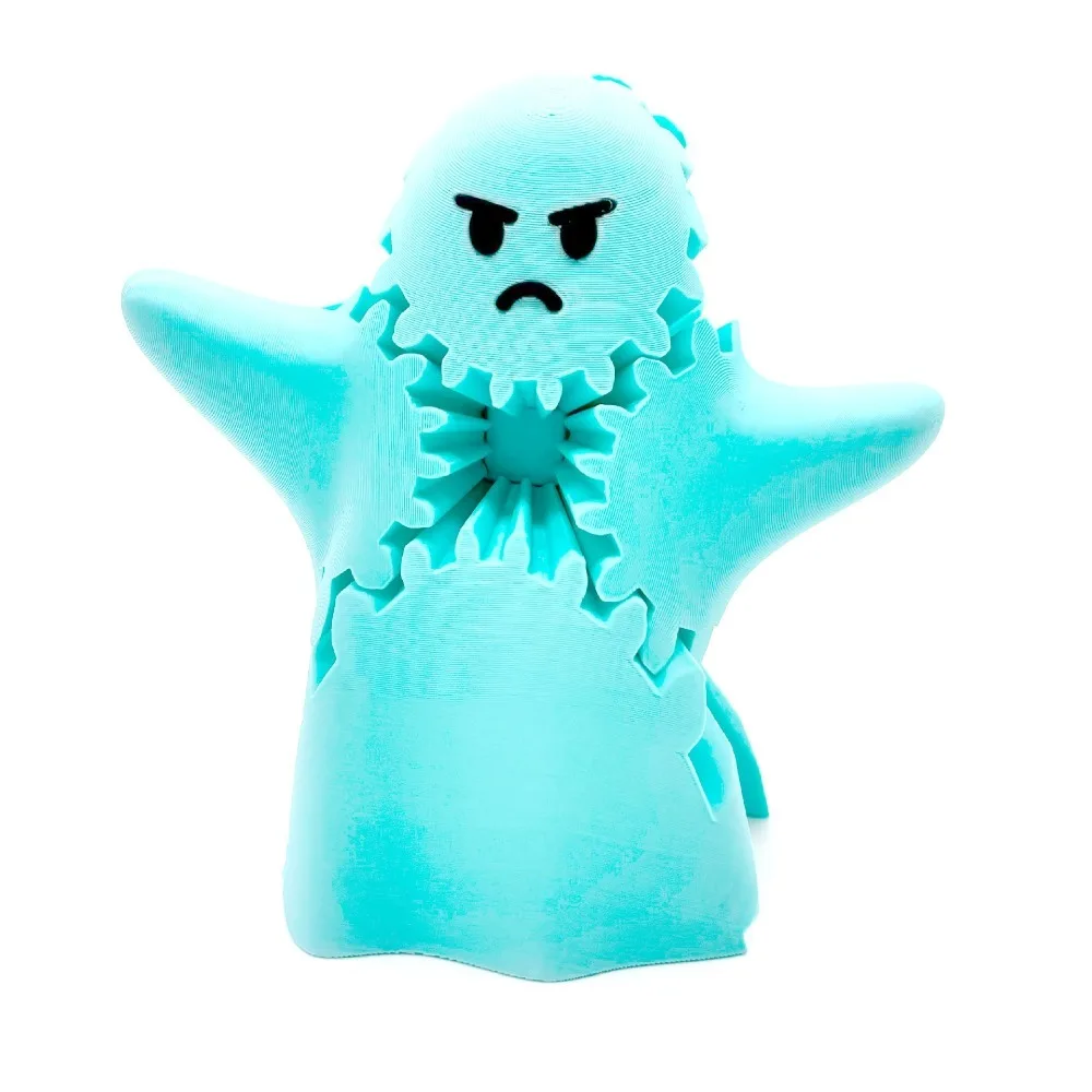 

Collectible Figurines 3D Printed Ghost Gear Cube Ghost Gear Plastics Spin Gear Toy Ornament Collectible Item Cute Ghost Gear