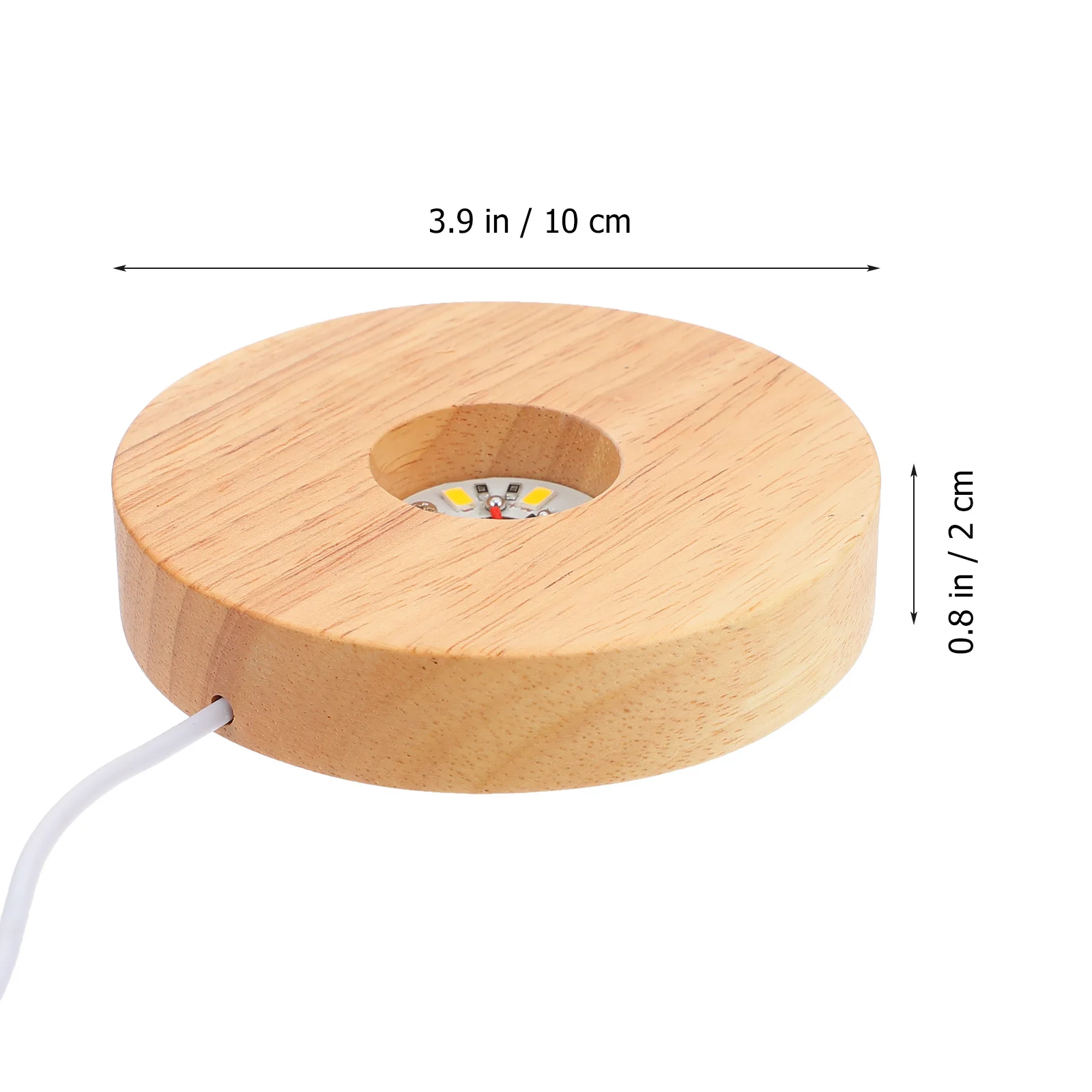 

2Pcs LED Sphere Display Stand Warm Glow Wooden Base for Crystal Decorative Objects Ambient Lighting LED Display Base