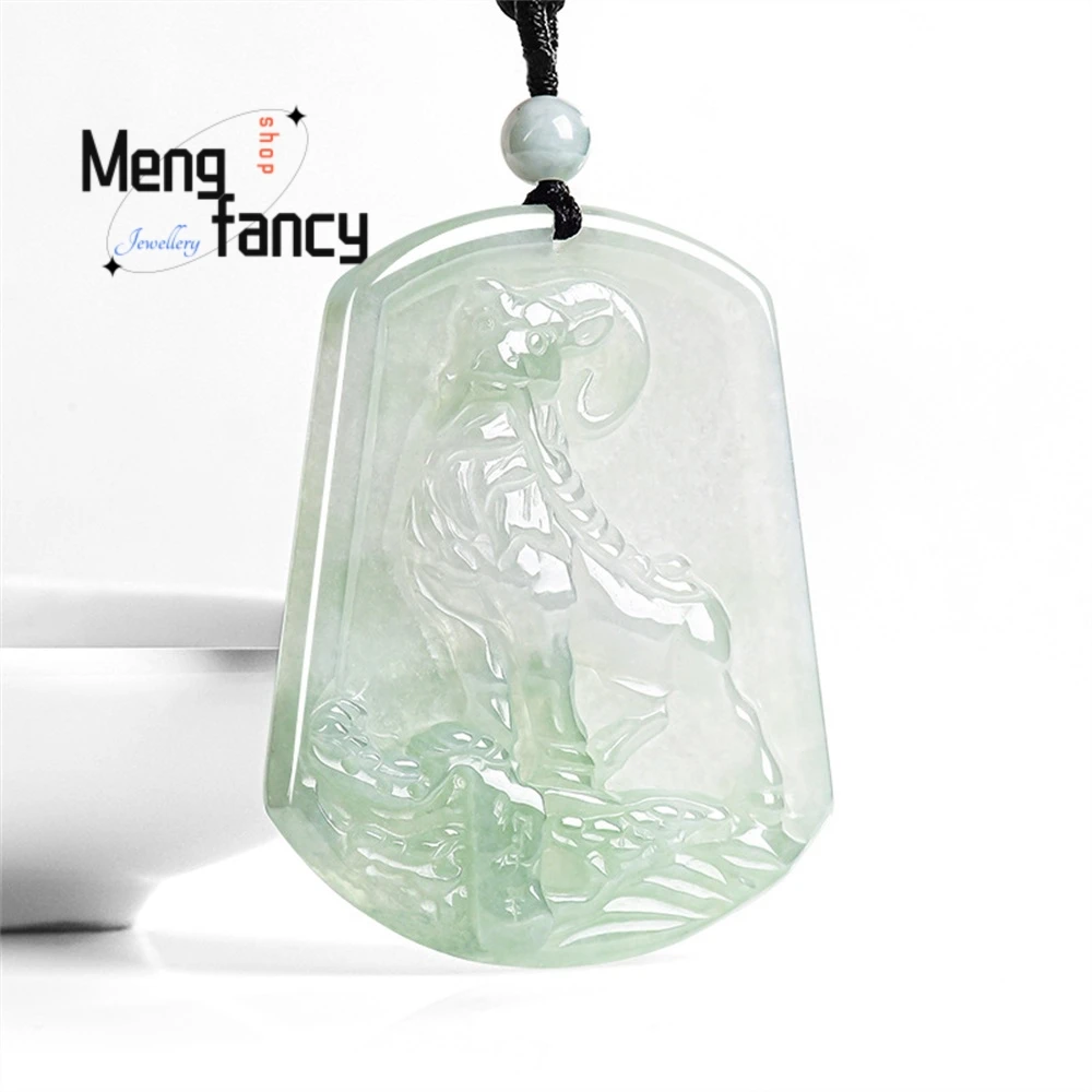 Natural Myanmar Genuine Jadeite Lucky Shaped Zodiac Sheep Pendant Luxury Quality Fashion Jewelry Exquisite Charms Popular Young