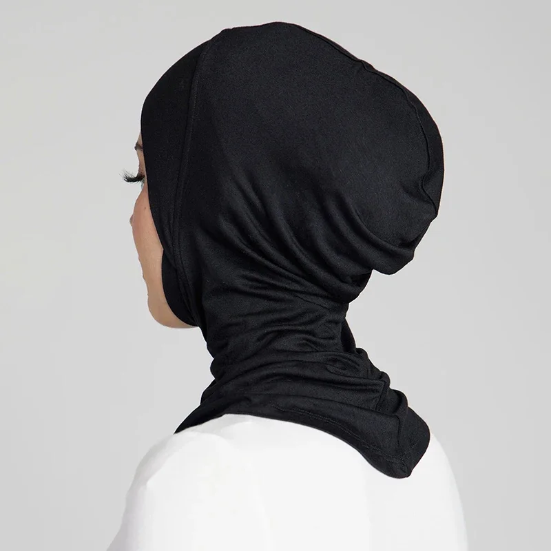 Hot Selling Muslim Full Coverage Undercap Women Cotton Stretchy Elastic Bonnet Plain Underscarf Fashion Inner Headband Turban