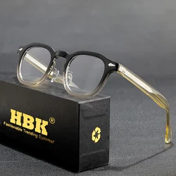 HBK Retro Oval Glasses Frames Transparent Lenses Men High Quality TR-90 Frame Glasses Women's Reading Computer Eyewear