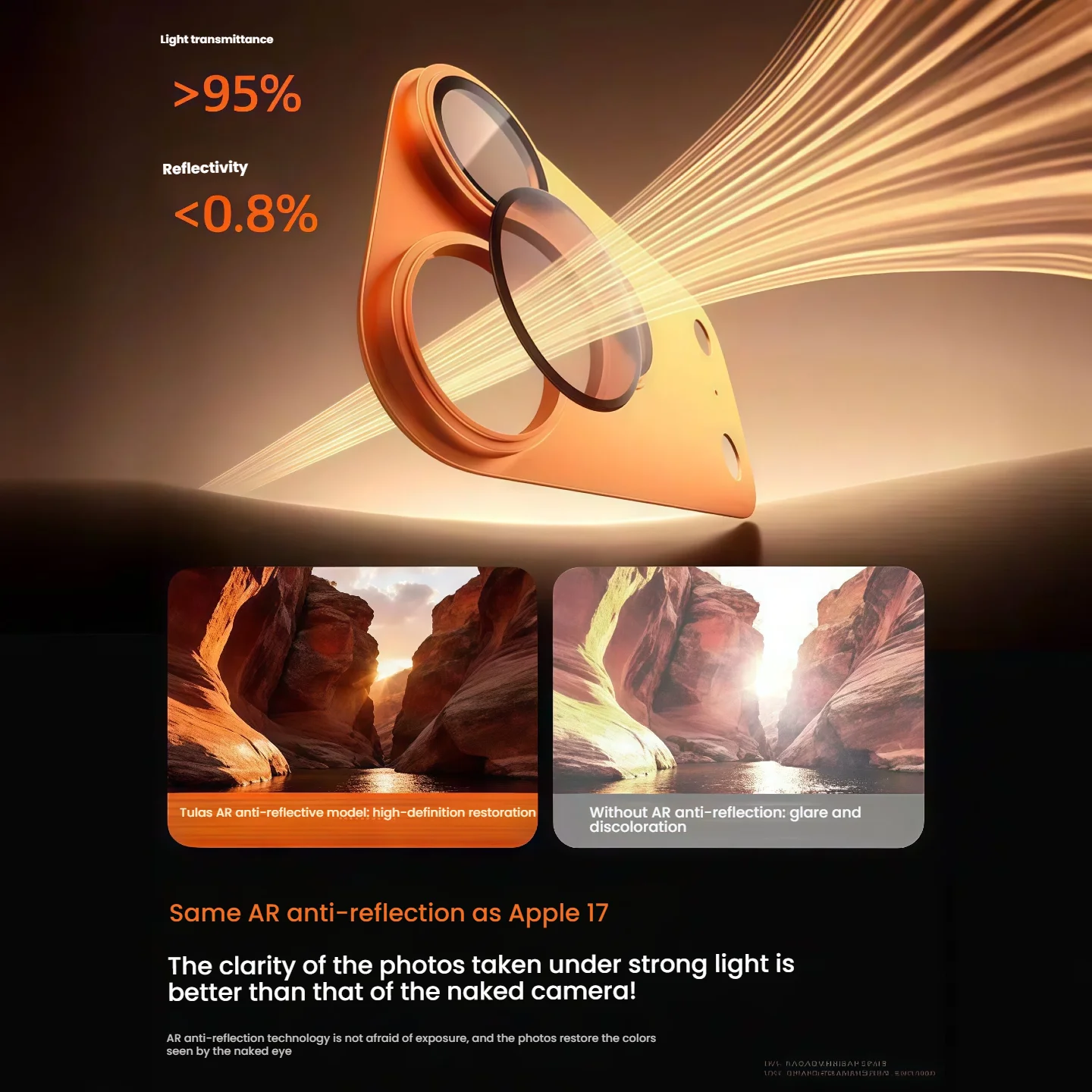 9H AR درع عدسة الكاميرا حامي آيفون 17 برو/برو ماكس الألومنيوم حلقة معدنية غطاء العدسة مع الزجاج المقسى فيلم غطاء #2