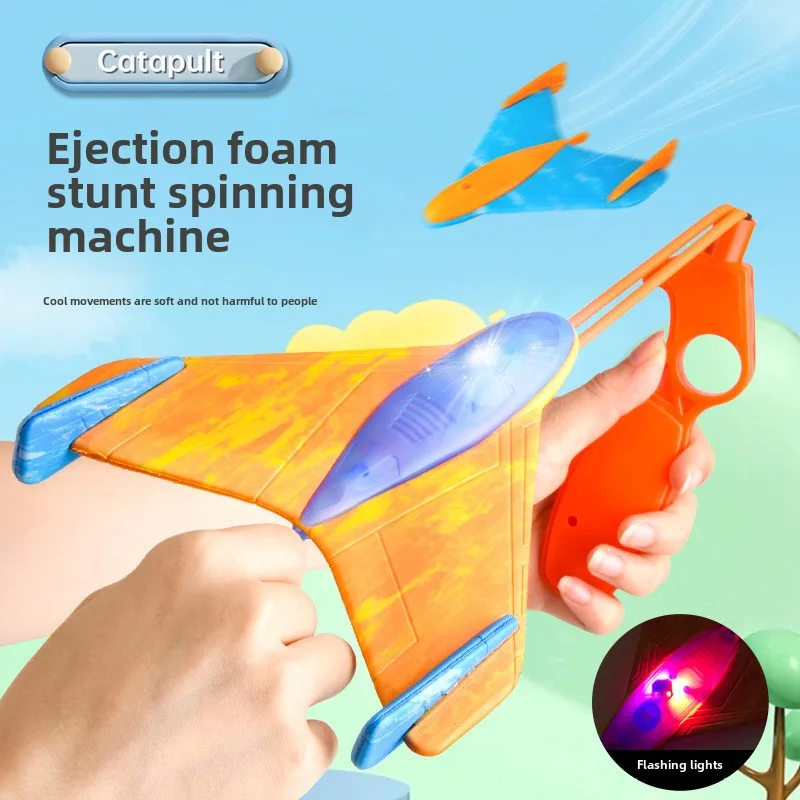 Crianças catapulta espuma aeronaves brinquedos de segurança eva boomerang voando planador pai crianças esportes ao ar livre som luz disco voador brinquedo