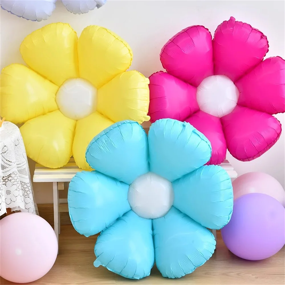 1pc Small Medium Macaron Candy Color Daisy Sun Flower Aluminum Film Foil Balloon For Happy Birthday Party Decoration Globos Toy