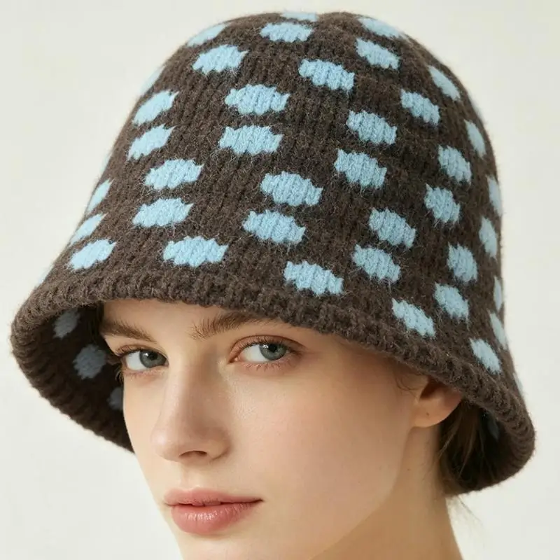 Y2K Herbst-Winter-Woll-Bucket-Hut für Damen, Modischer Vintage-Fischerhut, Vielseitige Kappe, Frühlings-Filzhut, Faltbarer Hut – Detail 6