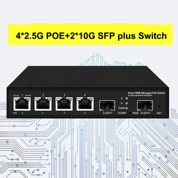 Web gerenciou o switch POE de 4 portas 2.5Gbe com 2*10Gb SFP+ Uplink 802.3bt/at