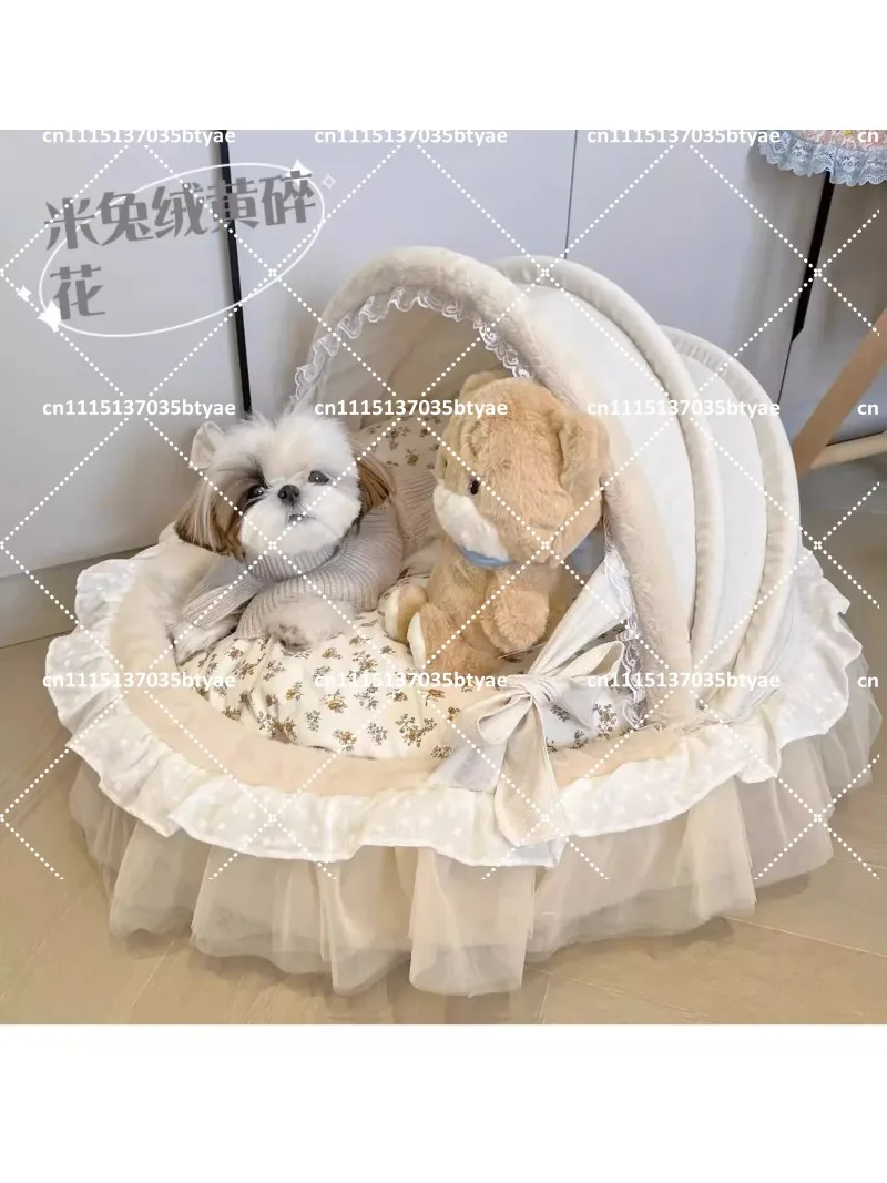 Pet Bassinet Detachable Seat Cushion, Double-sided Cotton and Linen Optional
