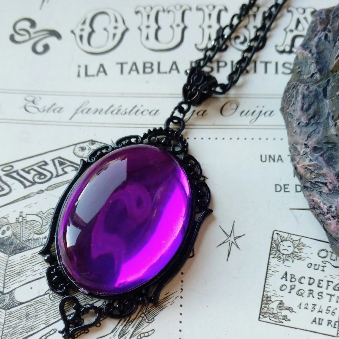 Amazon Foreign Trade Vintage Stardust Gothic Quartz Crystal Necklace Factory Direct Sale