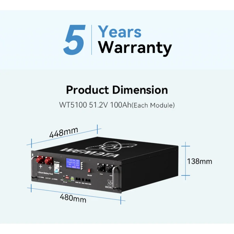 

UL1973 5KW 51.2V 100Ah 200Ah Server Rack Battery 5KWh 15KWh 20Kwh Lifepo4 Battery Home Energy Storage 48V Lithium Battery