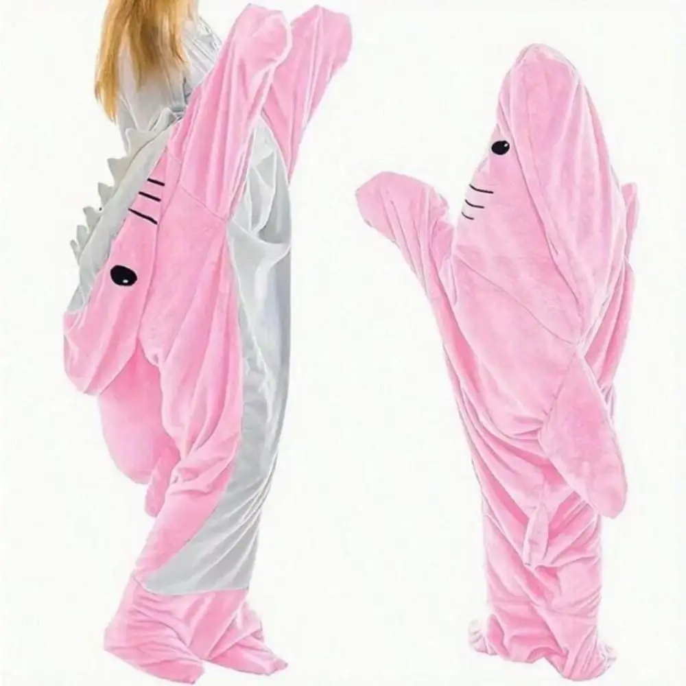 Cute Cartoon Shark Conjoined Pajamas Funny Thick Warm Shark Pajamas Nightwear Cosplay Costume Winter Bodysuit Sleepwear Cosplay 3