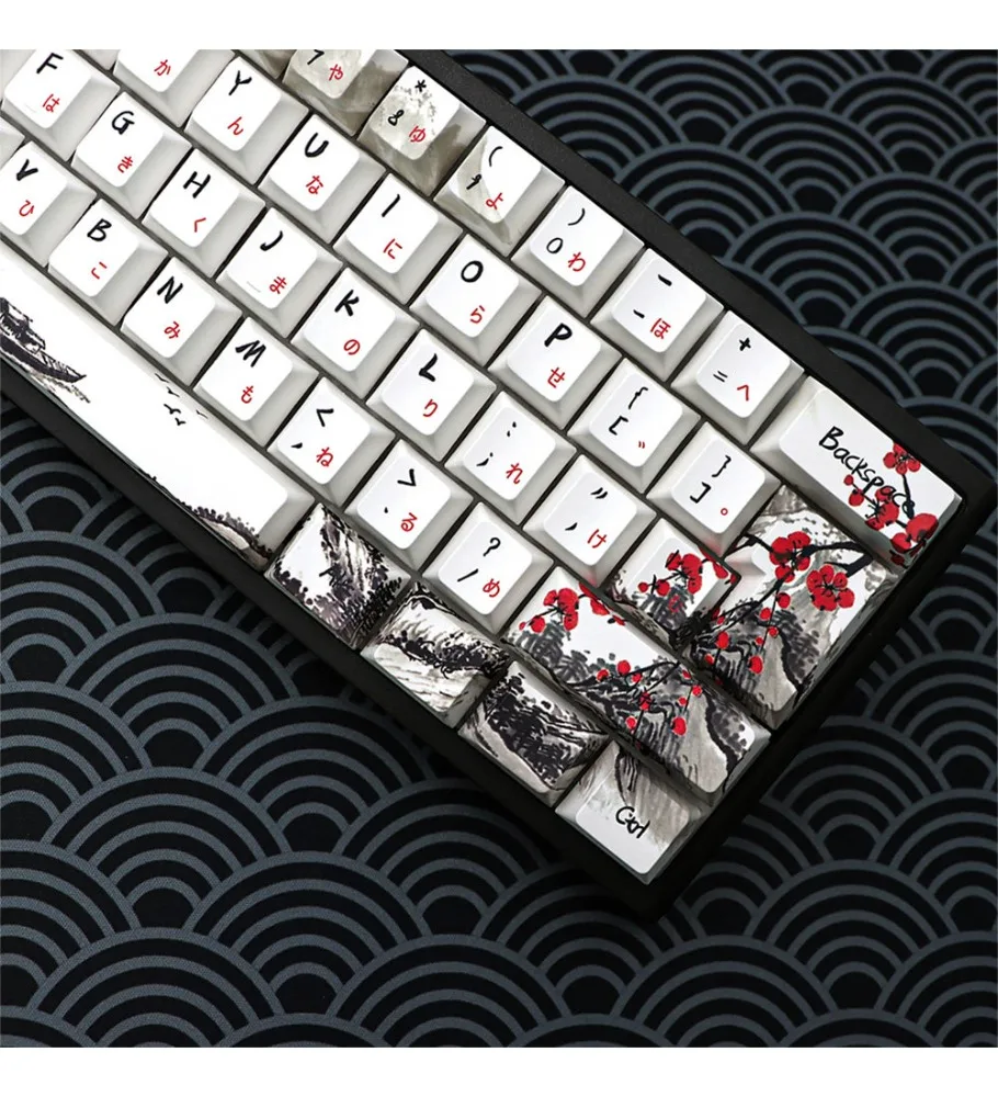 Original factory highly Wangjiang Mei, keycap PBT hot sublimation 80 keys ISO adaptation 61/64/68 mechanical keyboard