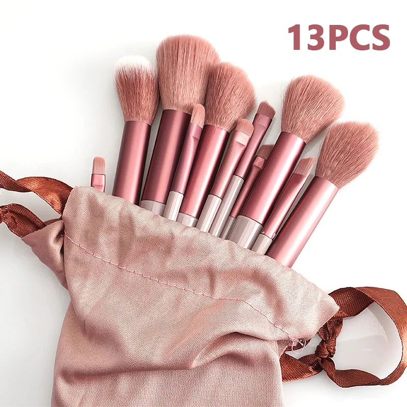 13PCS Makeup Brushes Set Soft Foundation Eyeshadow Cosmetic Women Brush With Bag Make Up Blush Powder Blending Beauty Tools