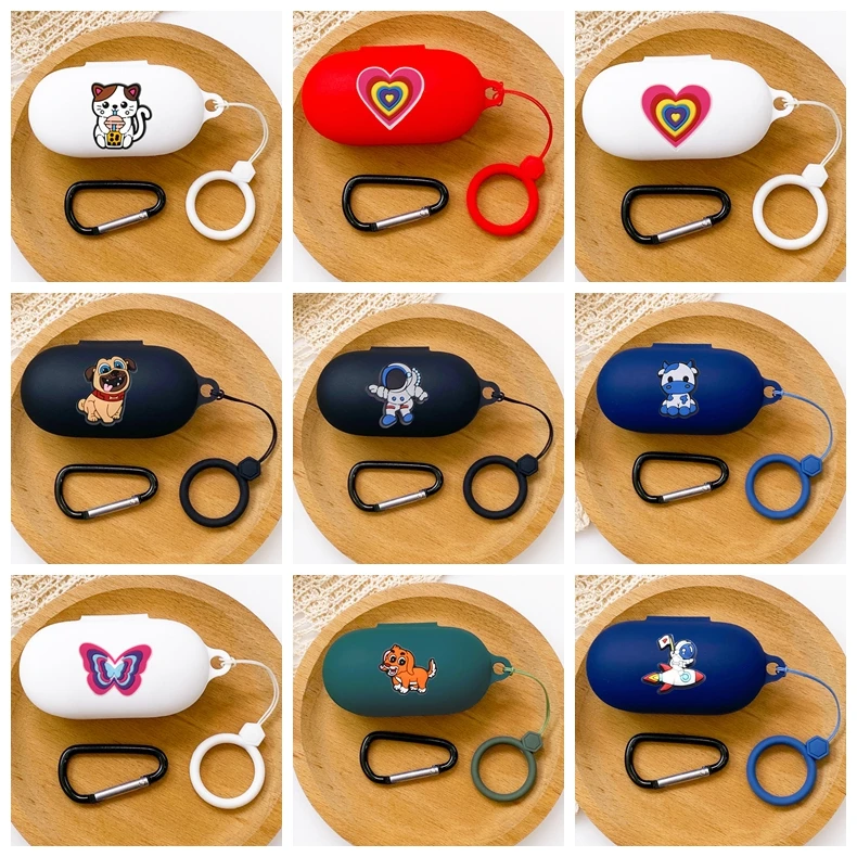 Funda de dibujos animados para Sony WF-C500, bonita funda de silicona con anillo anticaída para auriculares Sony c500, caja de carga para auriculares