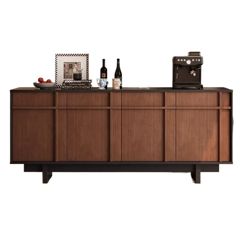 

Black walnut bone line opposite door dining side cabinet, medieval wabi-sabi bucket cabinet, entrance, solid wood tea storage