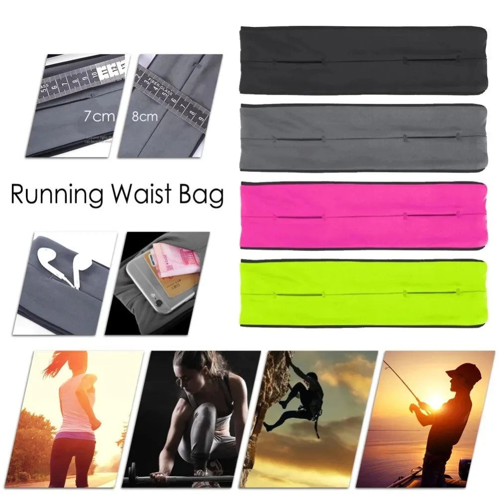 Running Sports Waist Pack Bag Men Women Invisible Marathon Fitness Mobile Phone Belly Closefitting Storage Bag Belt Accessories