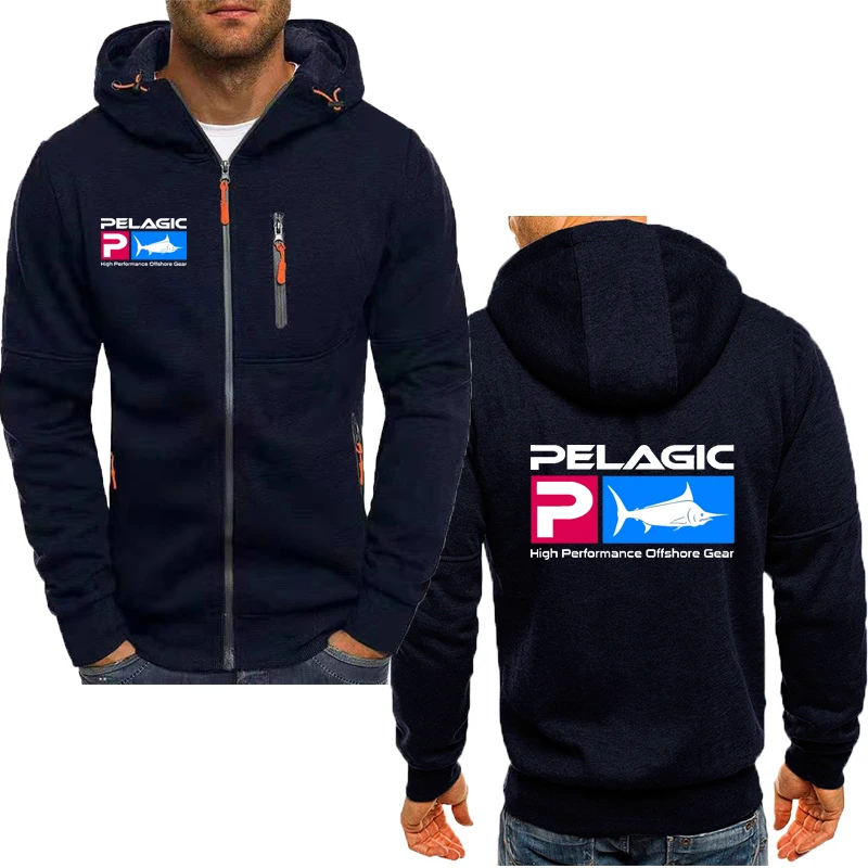 Outdoor sports Men\'s hoodie PELAGIC Fishing Spring Autumn Men\'s clothing Fleece Oversized hoodie zipper sweatshirt for men